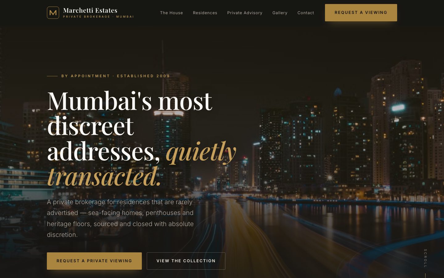 Marchetti Estates — Luxury Brokerage website built by The Close Studio